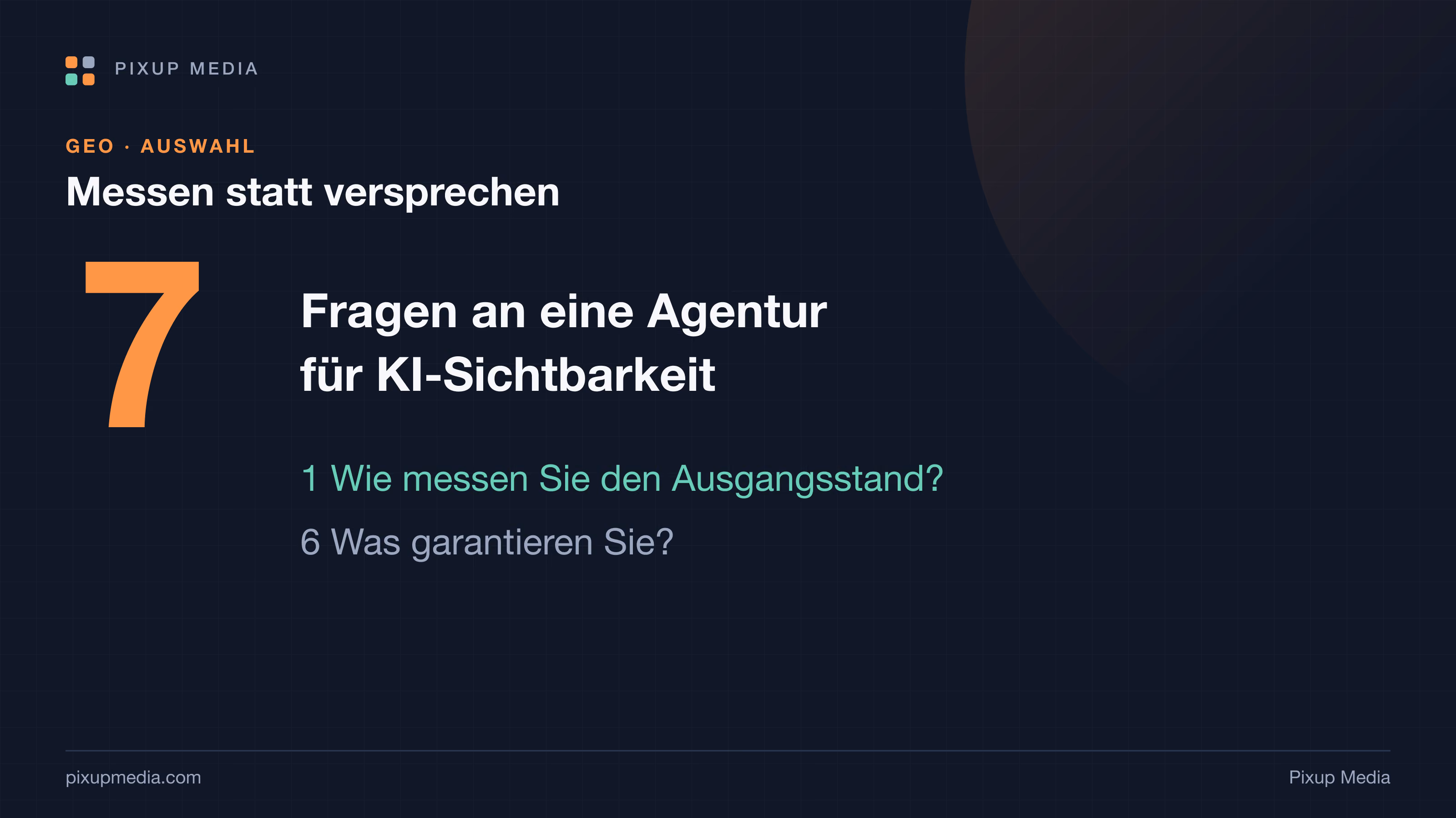 Eine Agentur für KI-Sichtbarkeit auswählen: die Fragen, die zählen