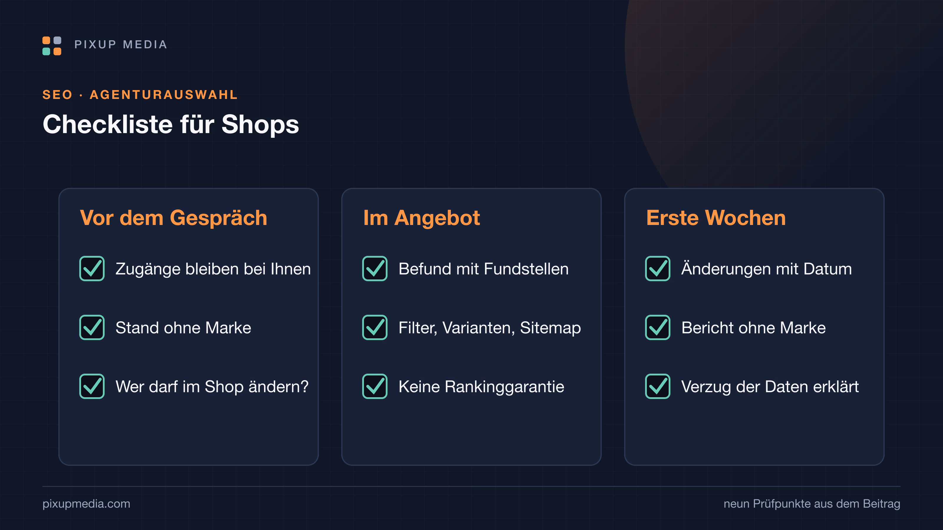 Eine SEO-Agentur für den Onlineshop auswählen: die Checkliste